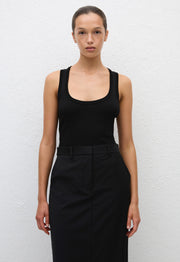 Relaxed Tailored Skirt - Black - Matteau
